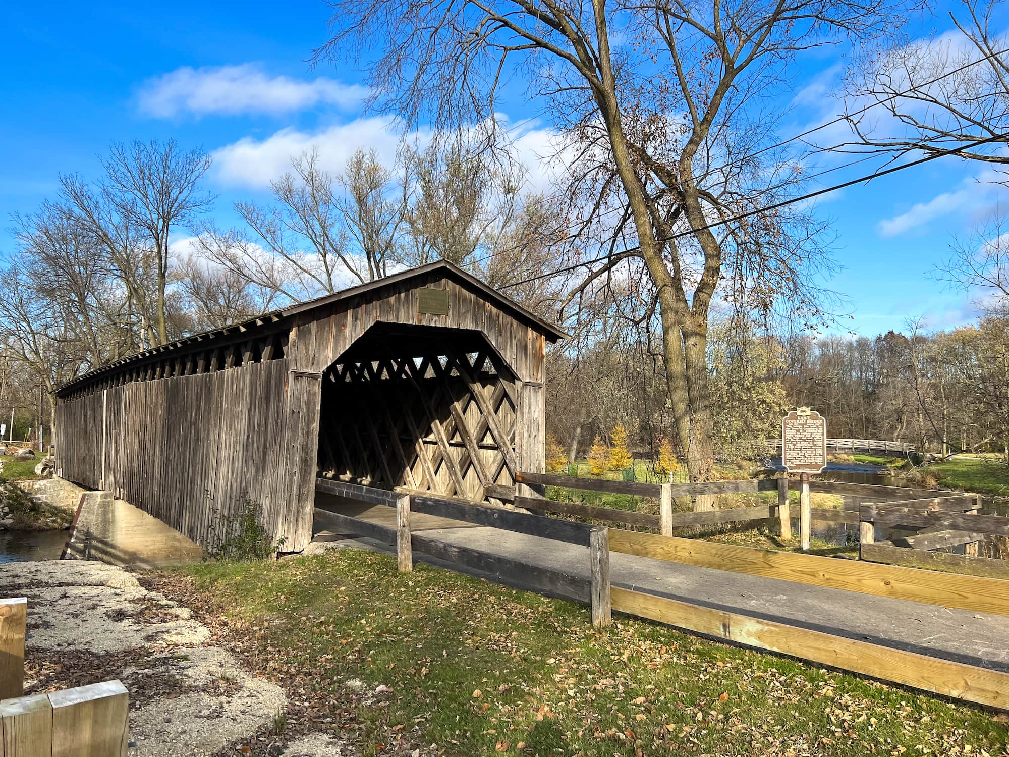 A covered bridge in Wisconsin