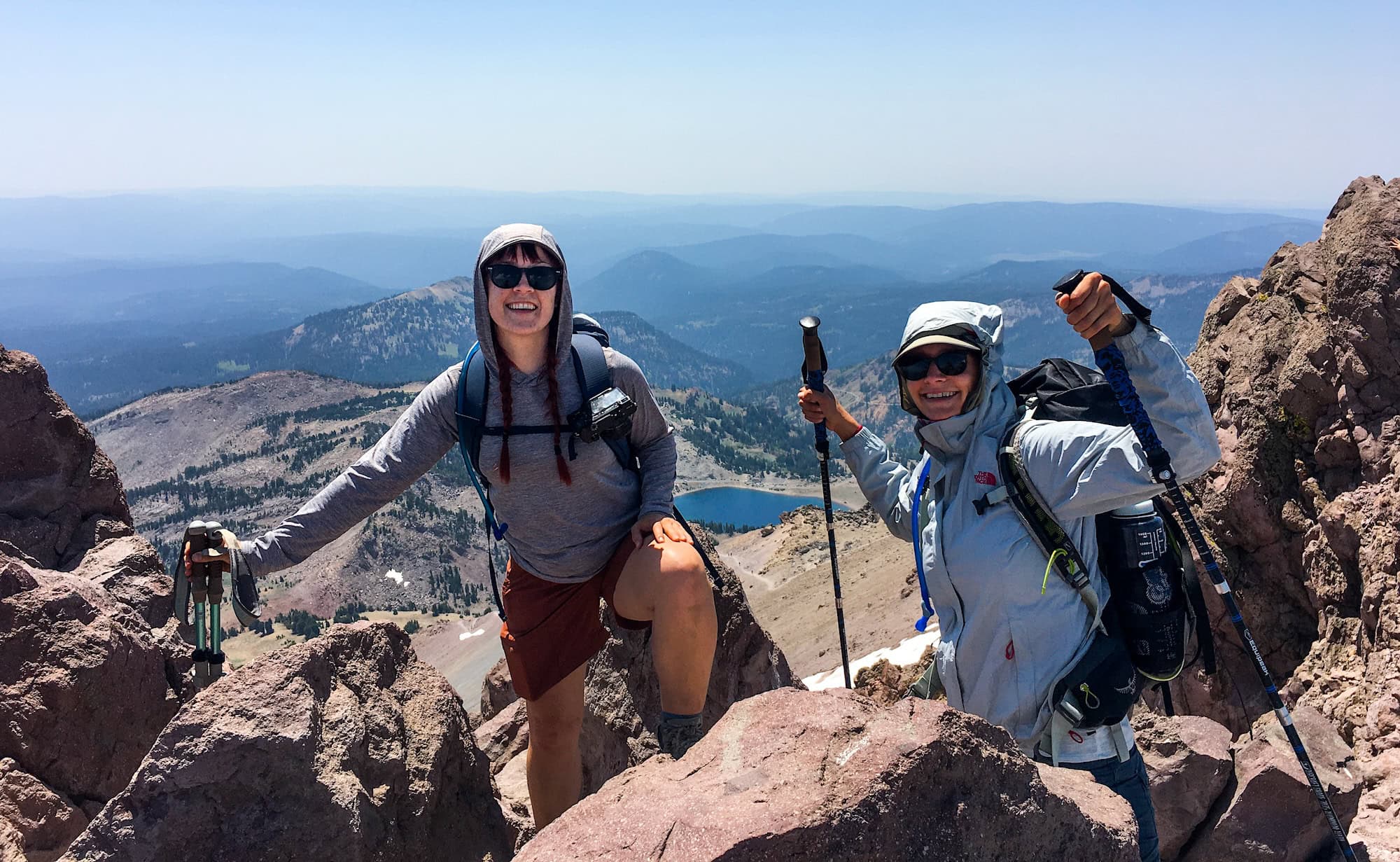 Emily and Ave on Lassen Peak Summit