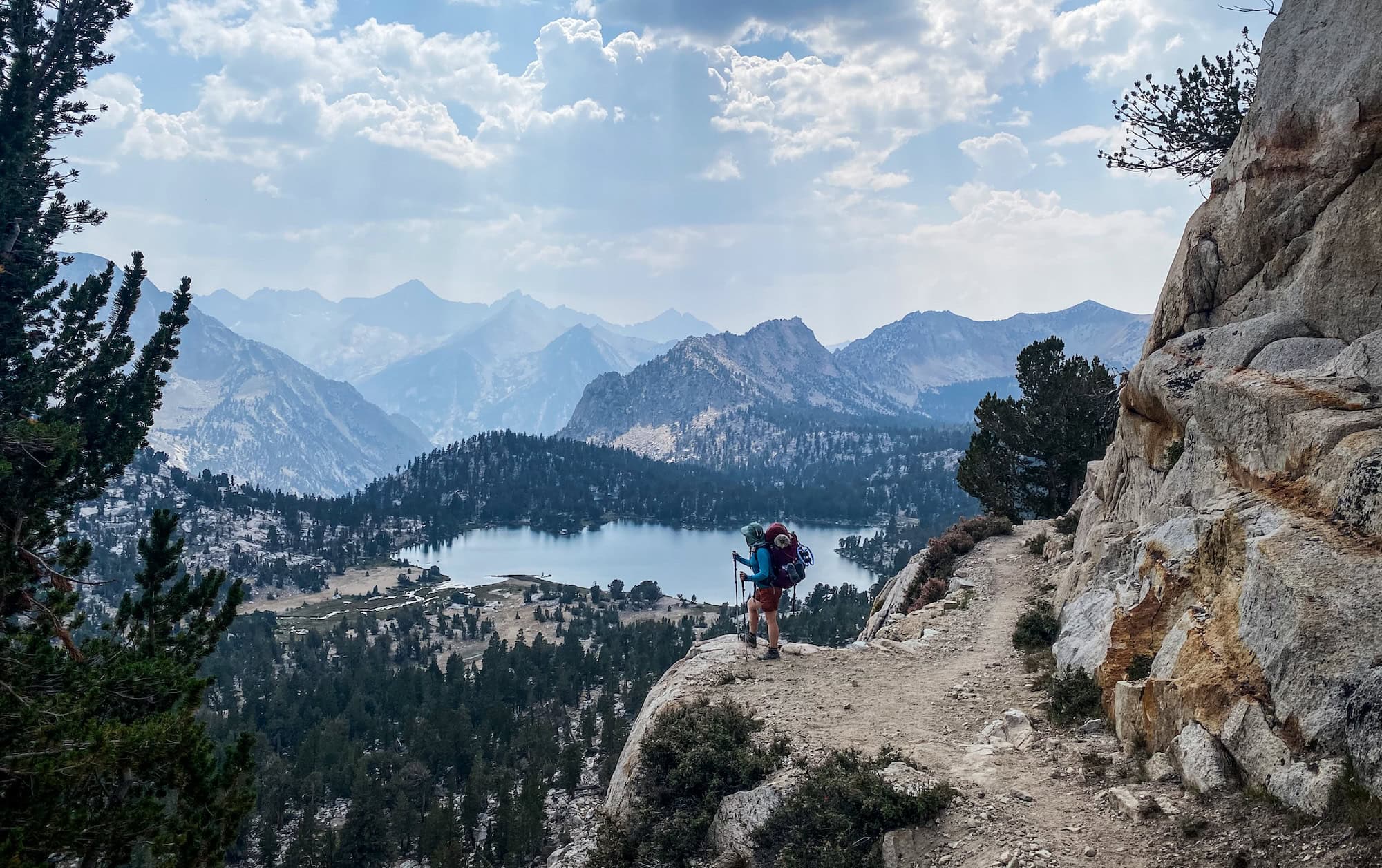Emily hiking the John Muir Trail