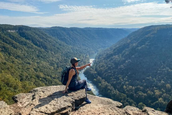 Emily on Endless Wall Trail