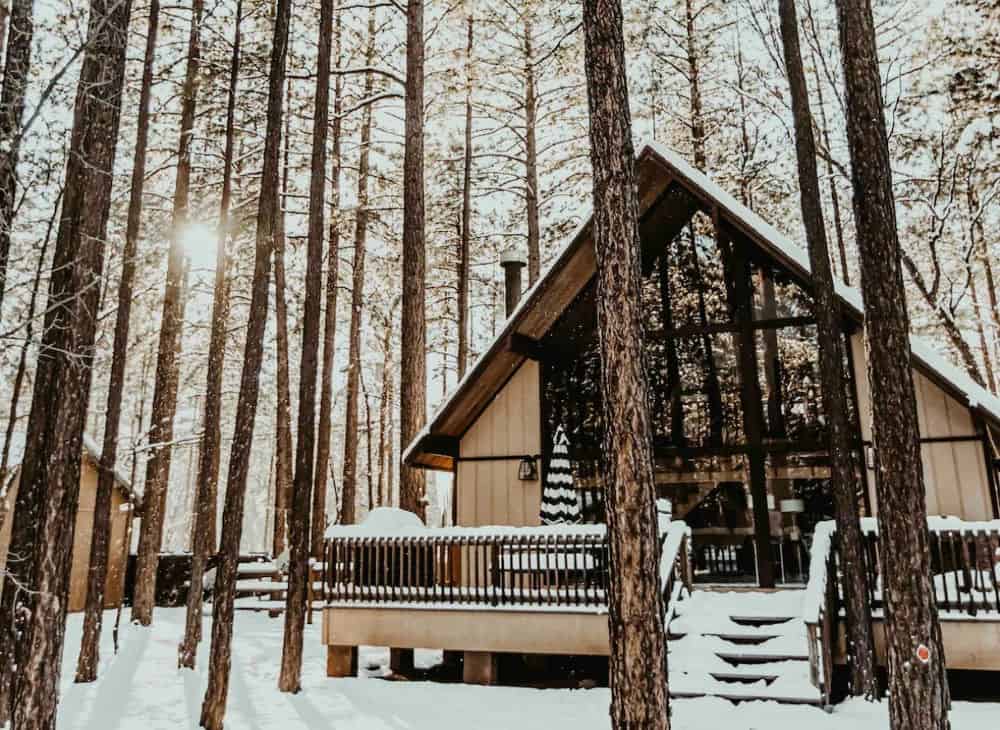 modern a-frame cabin rental