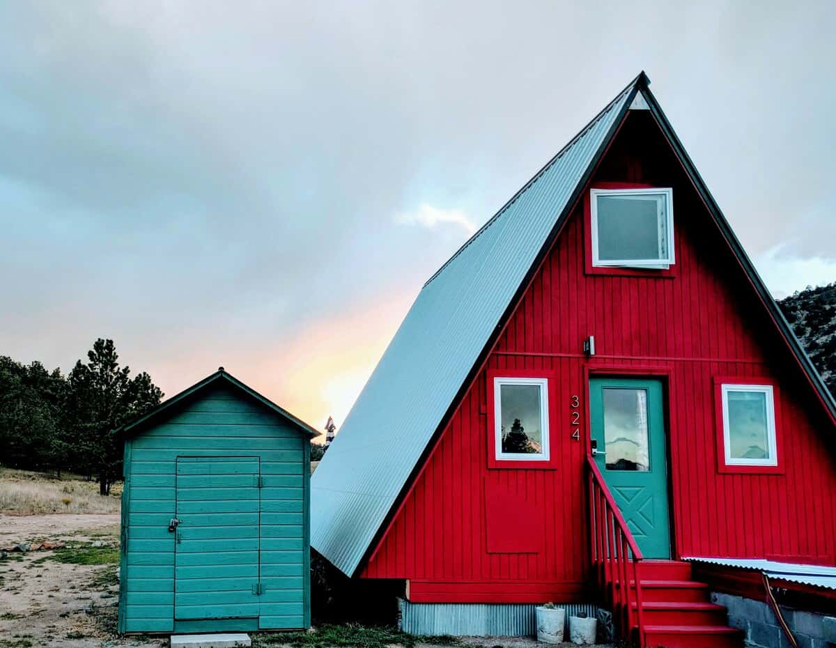 off-grid colorado a-frame cabin