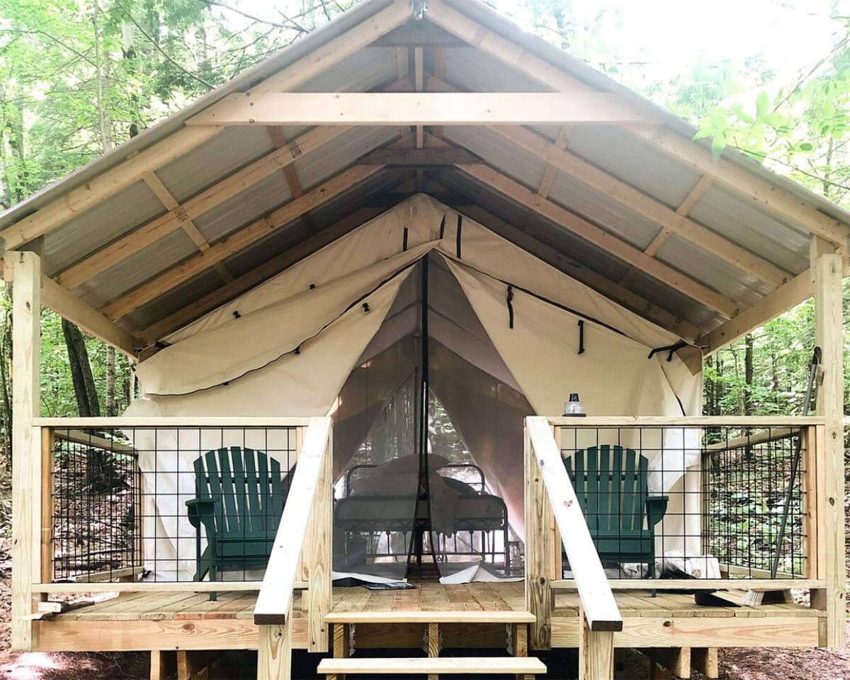 plein air glamping tent nh