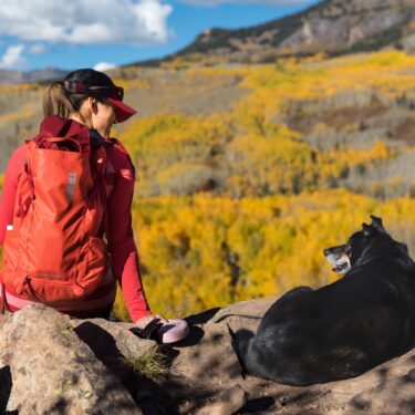 sitting on a mountainside on a fall afternoon