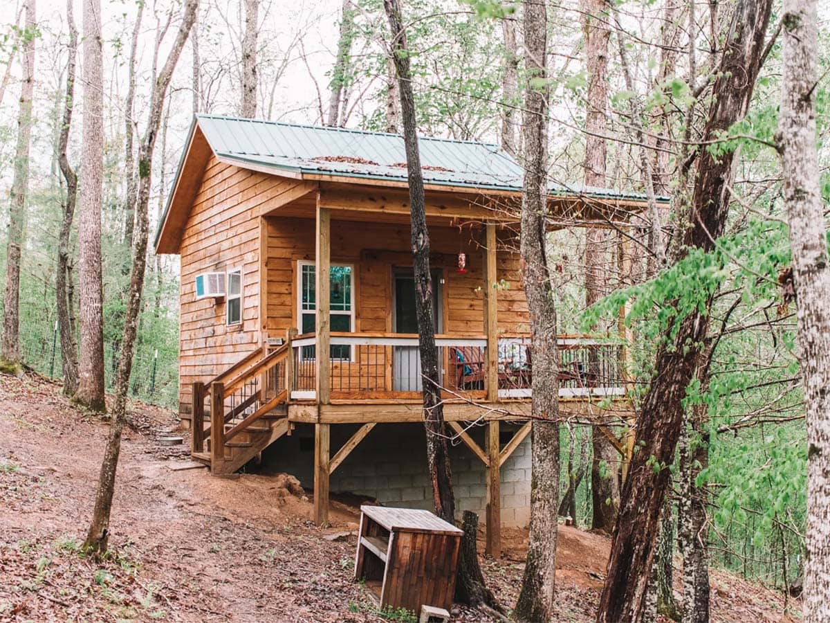 tiny cabin glamping north carolina