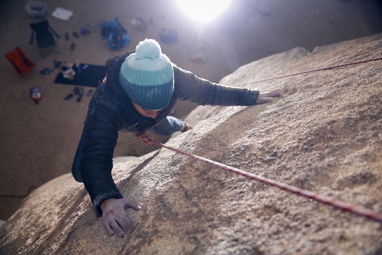 winter rock climbing joshua tree