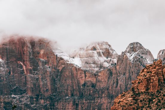 zion national park in winter